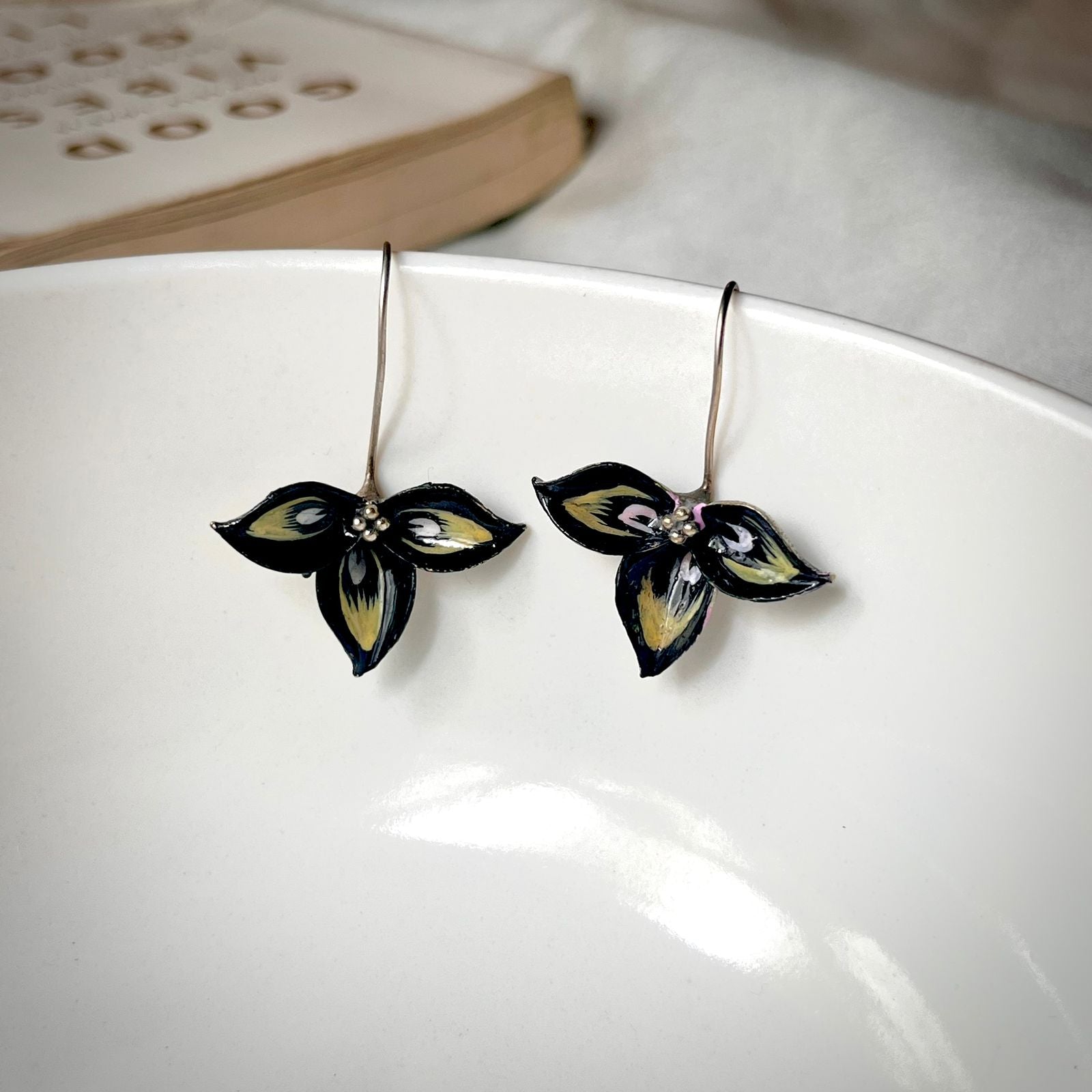 Traditional Oxidised Black Earrings