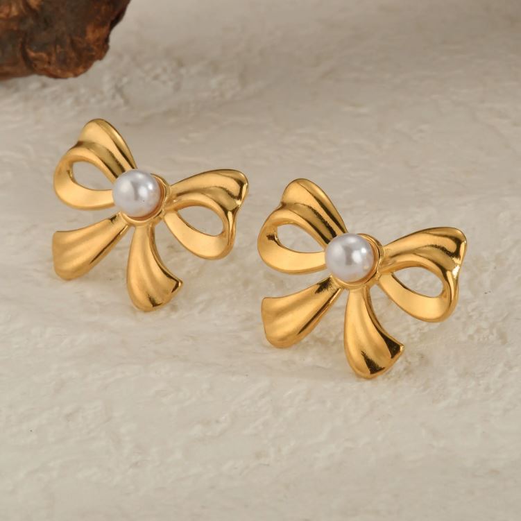 Aisha Bow Stud Earrings
