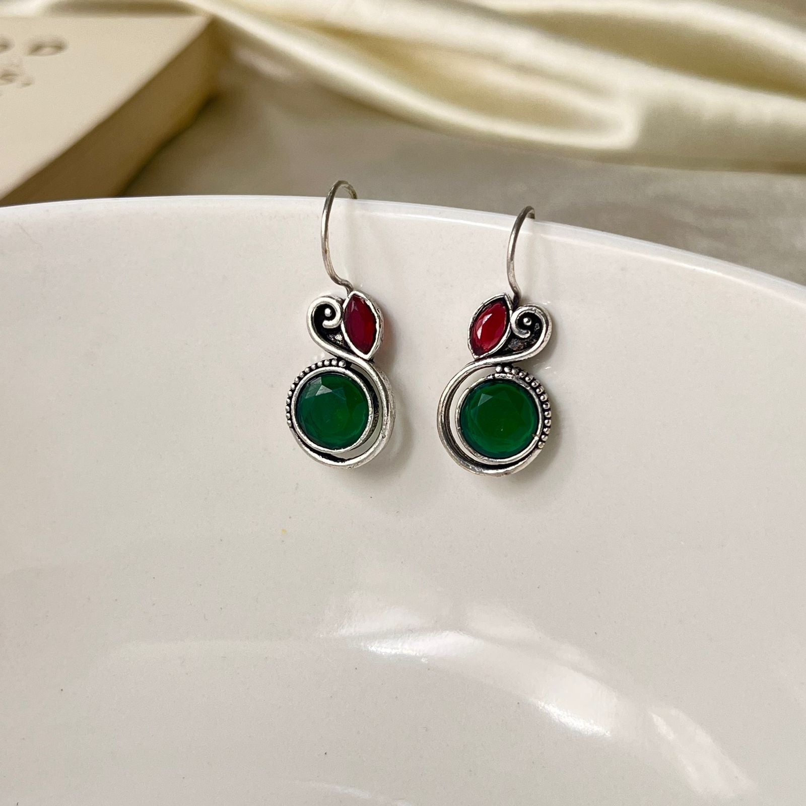 Artisan Aqua Oxidised Earrings