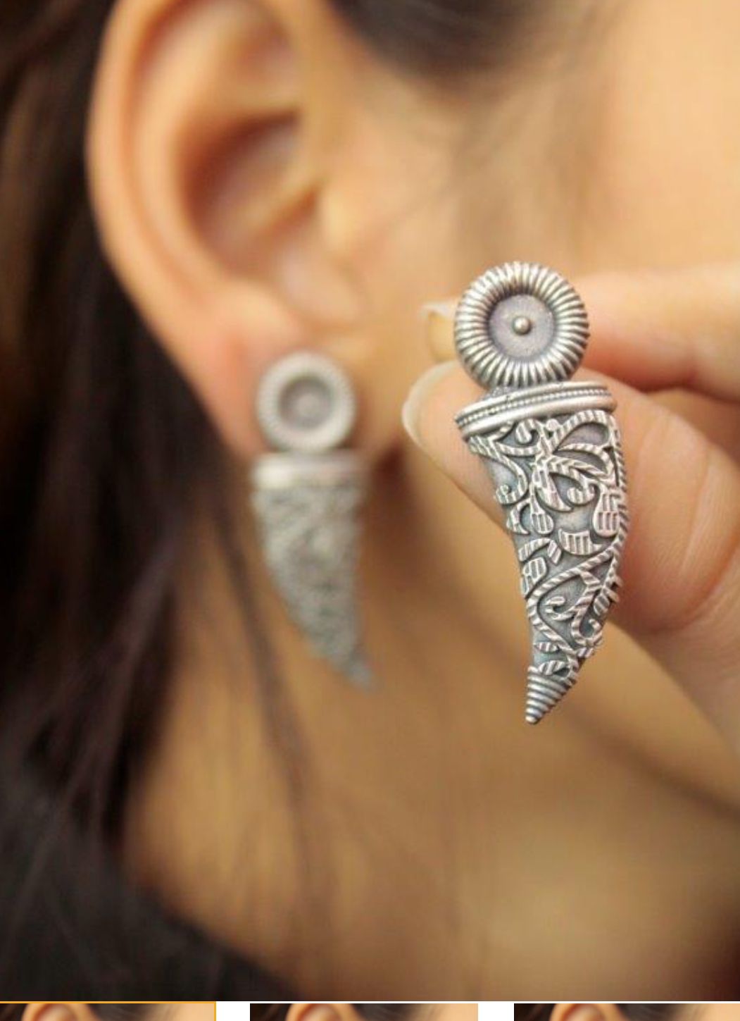 Beat The Ice Oxidised Earrings