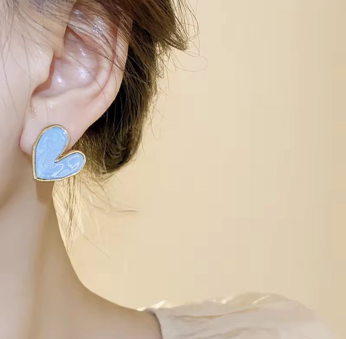 Blue Heart Pop Earrings