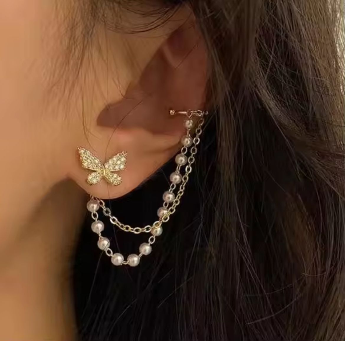 Butterfly Chain Dangle Earrings