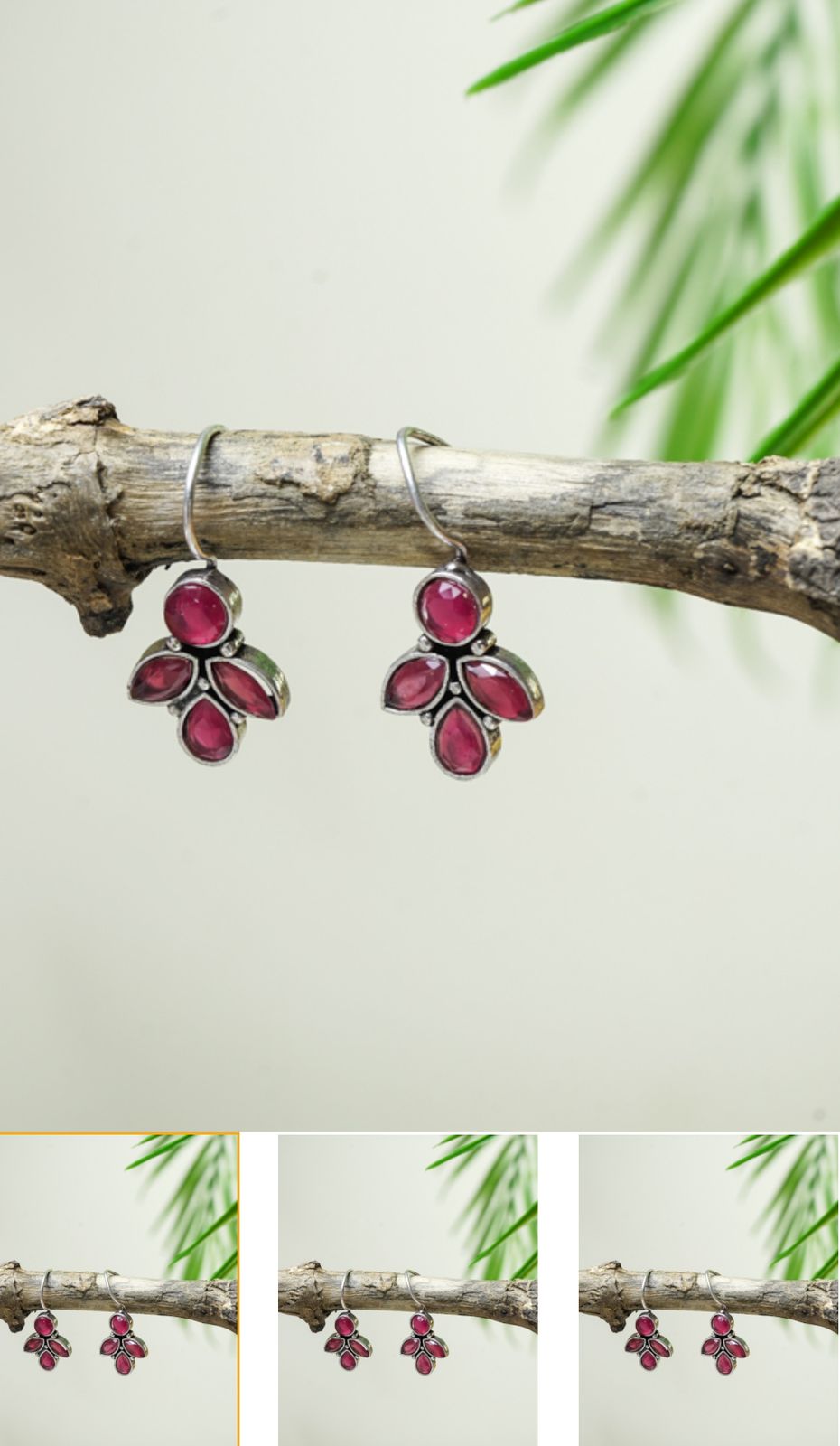 Cute Tea Drop Oxidised Earrings