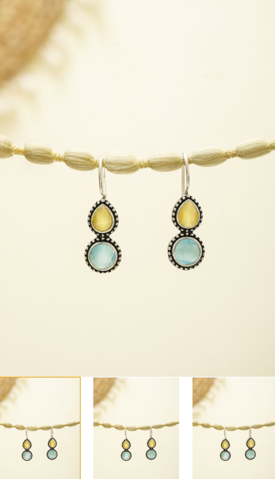 Dual Tone Danglers Oxidised