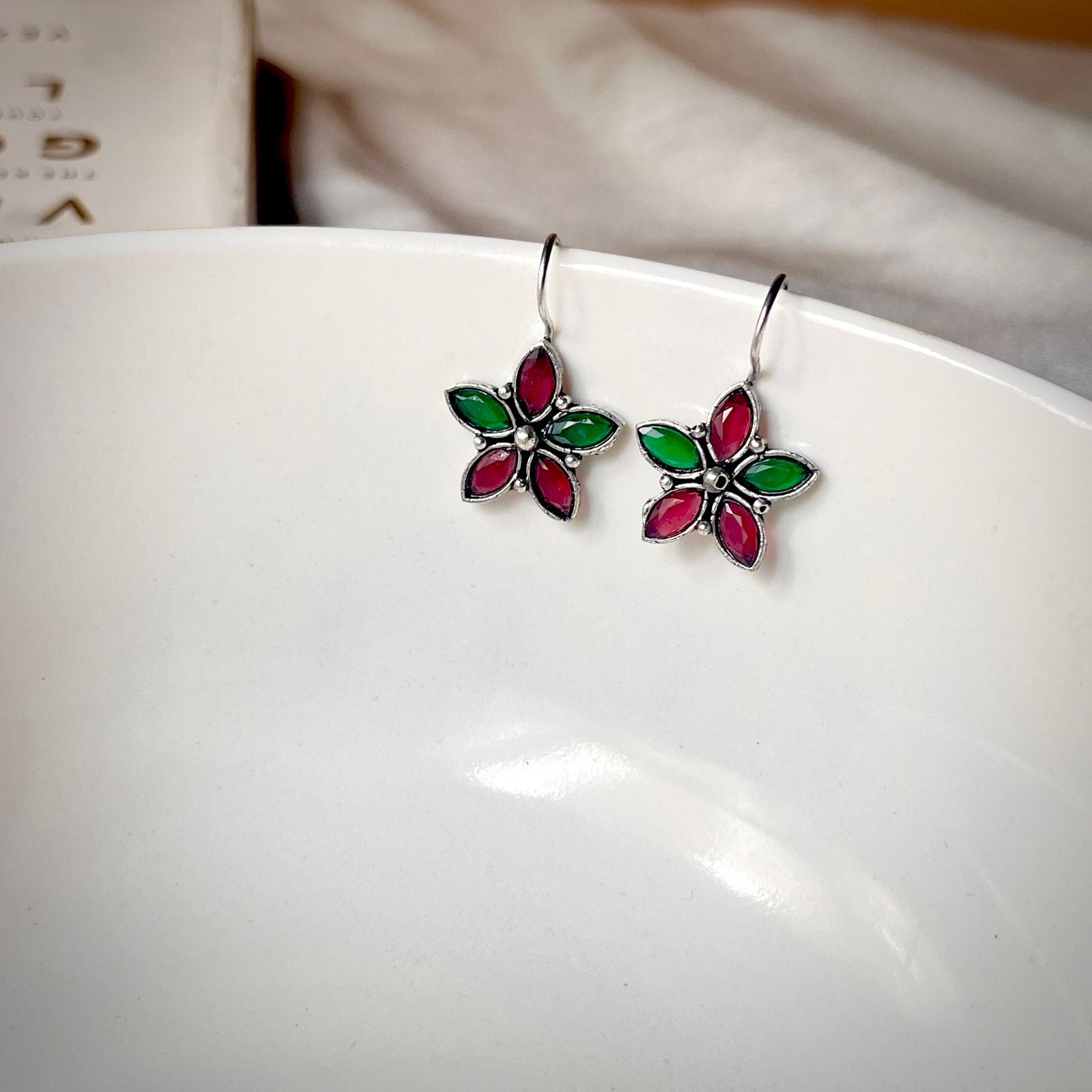 Floral Drop Earrings Indian Craft Jewelry