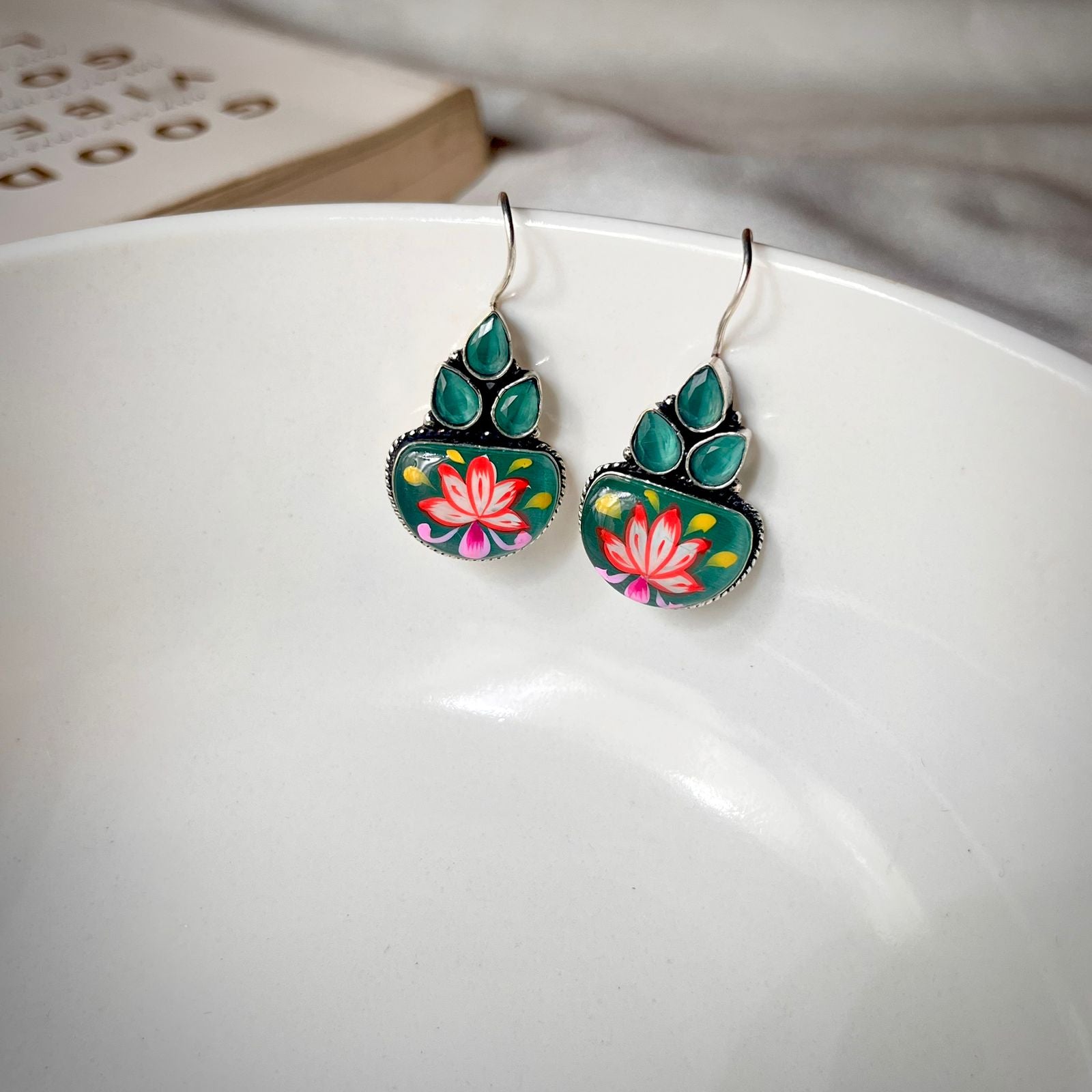 Handmade Earrings with floral design