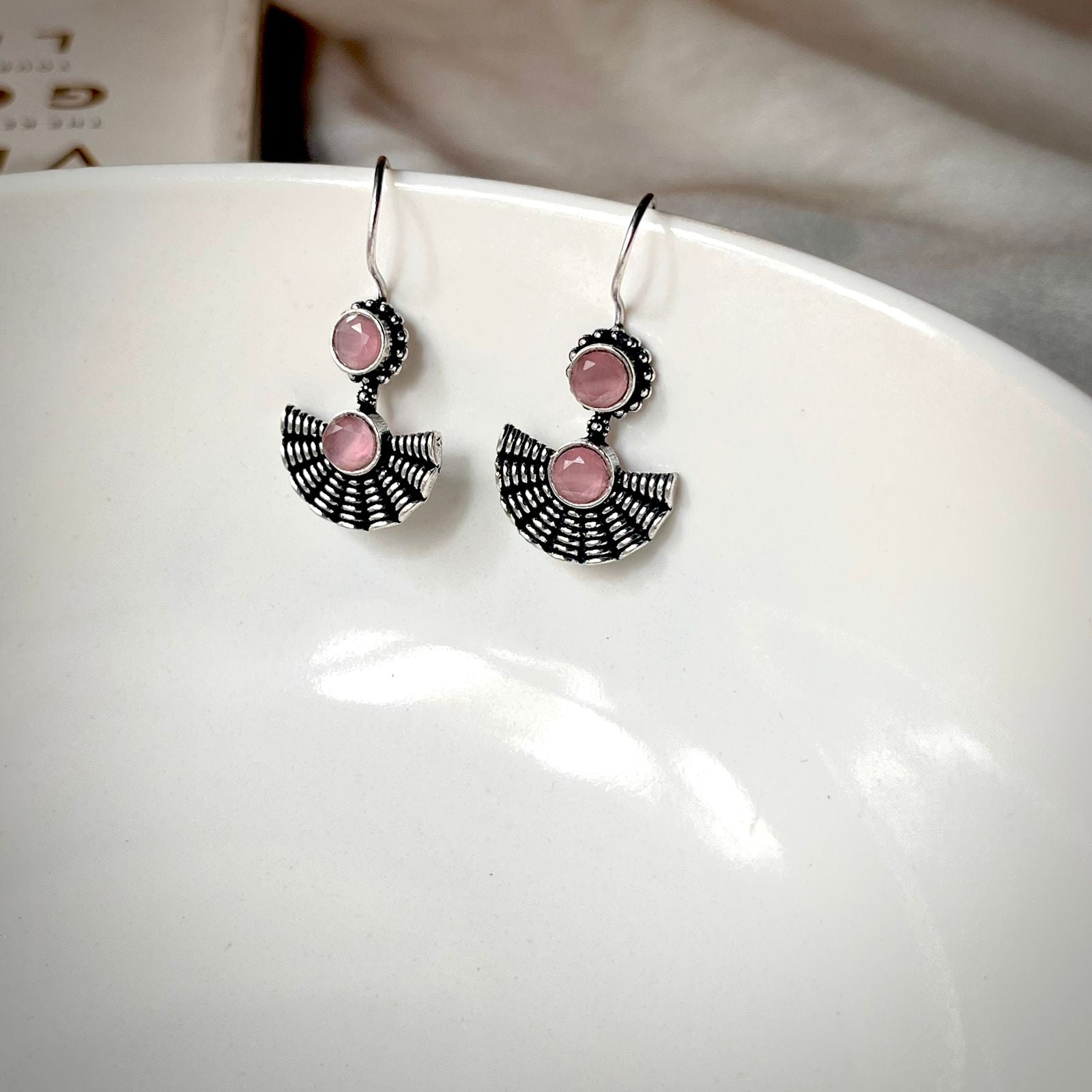 Indie Pink Oxidised Earrings Women s Jewelry