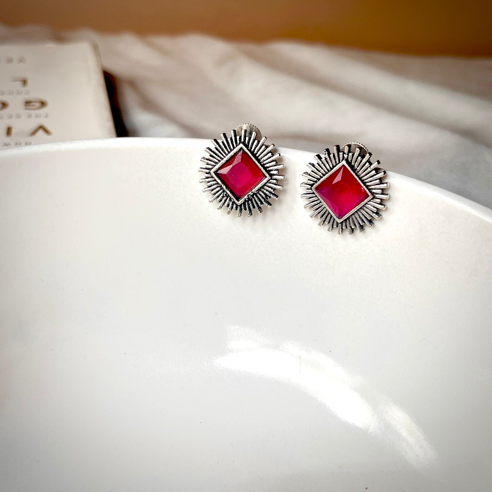 Ruby Red Antique Studs