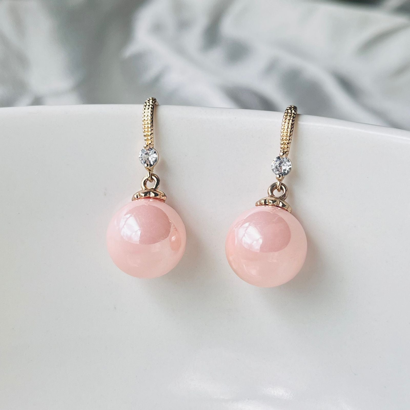 blush pink korean dangles